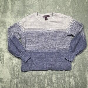 Gloria Vanderbilt Sweater Womens Large Purple Ombre Textured Knit Crew Neck